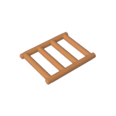 GOBRICKS GDS-M142 Bar 1 x 4 x 3 Grille with End Protrusions - YWOBB