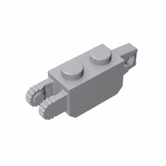 GOBRICKS GDS-1119 Hinge Brick 1 x 2 Locking with 1 Finger Vertical End and 2 Fingers Vertical End, 9 Teeth - YWOBB