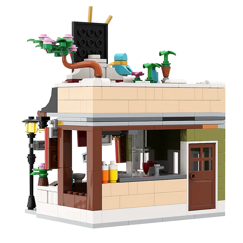 GOBRICKS MOC 137613 Noodle Shop expended - YWOBB