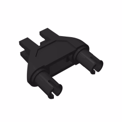 GOBRICKS GDS-1032 Pin Double Triangle 1 x 3 with 2 Clips with Round Pin Holes - YWOBB