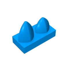 GOBRICKS GDS-1271 Modified 1 x 2 with 2 Teeth Vertical - YWOBB