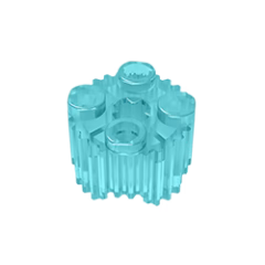 GOBRICKS GDS-748  Round 2 x 2 with Axle Hole and Grille / Fluted Profile - YWOBB