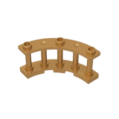 GOBRICKS GDS-1166 Fence 4 x 4 x 2 Quarter Round Spindled with 3 Studs - YWOBB