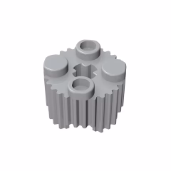 GOBRICKS GDS-748  Round 2 x 2 with Axle Hole and Grille / Fluted Profile - YWOBB