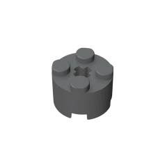 GOBRICKS GDS-607 Round 2 x 2 with Axle Hole - YWOBB