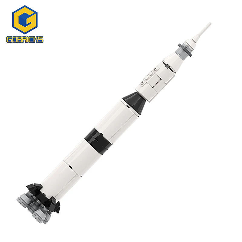GOBRICKS MOC 122492 Apollo Saturn V, 1:330 scale - YWOBB