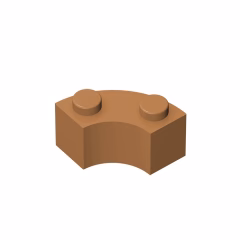 GOBRICKS GDS-799 Round Corner 2 x 2 Macaroni with Stud Notch and Reinforced Underside - YWOBB