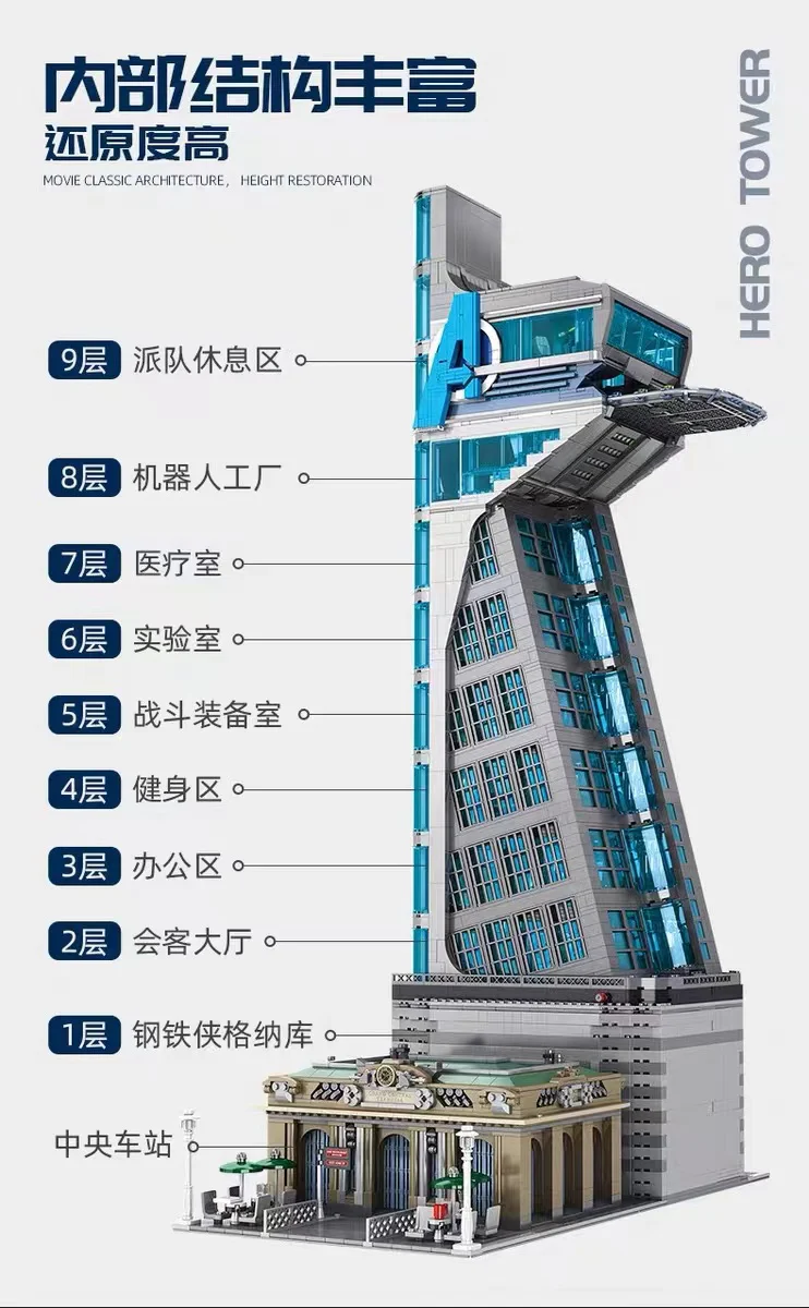 TIGER 55120 Avengers Tower Hero Tower OVP EU Warehouse Version - YWOBB