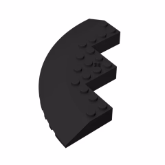 GOBRICKS GDS-1223 Round Corner 10 x 10 with Slope 33 Edge, Axle Hole, Facet Cutout - YWOBB