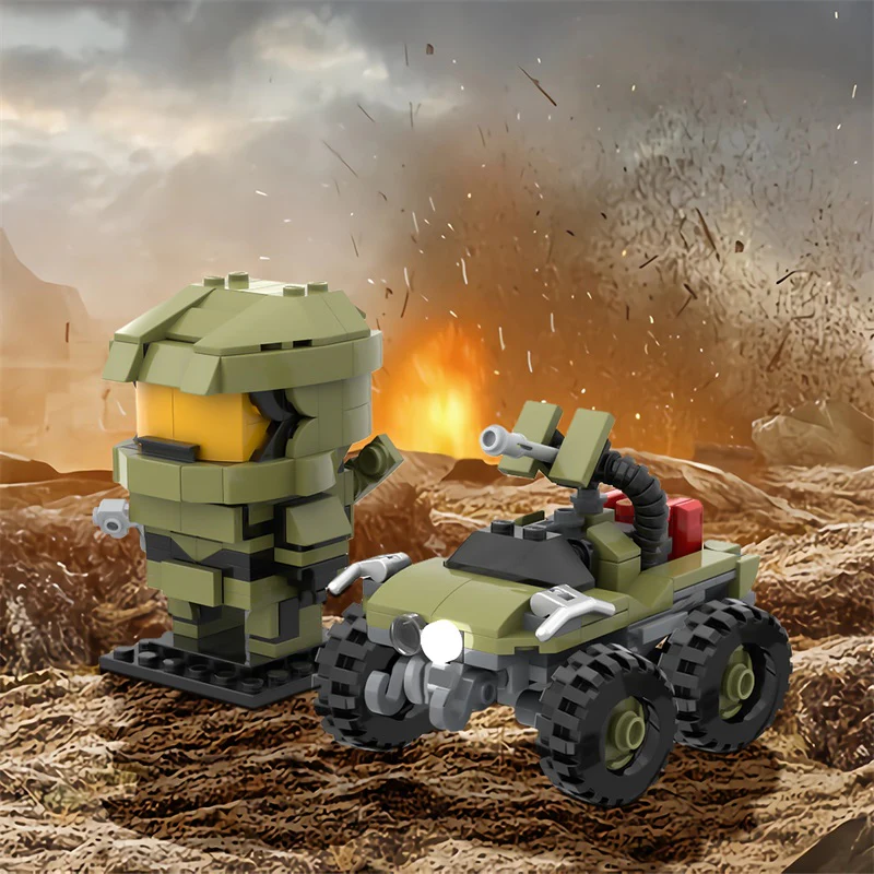 GOBRICKS MOC 168036 Master Chief + Warthog halo - YWOBB