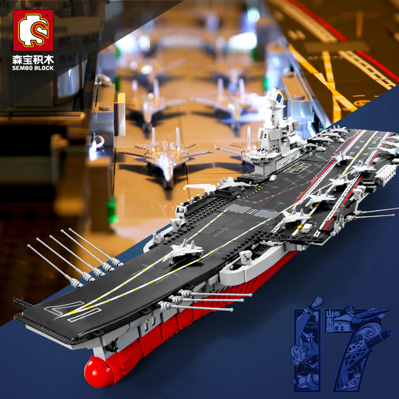 SEMBO 202001 PLA NAVY ShangDong Aircraft Carrier with LEDs - YWOBB