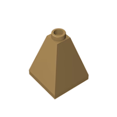 GOBRICKS GDS-982 Slope 75 2 x 2 x 2 Quadruple Convex - Blocked Open Stud or Hollow Stud - YWOBB