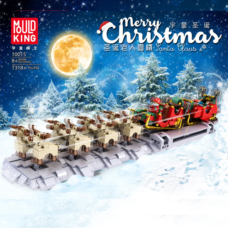 Mould King 10015 The Motorized Christmas Santa Sleigh - YWOBB