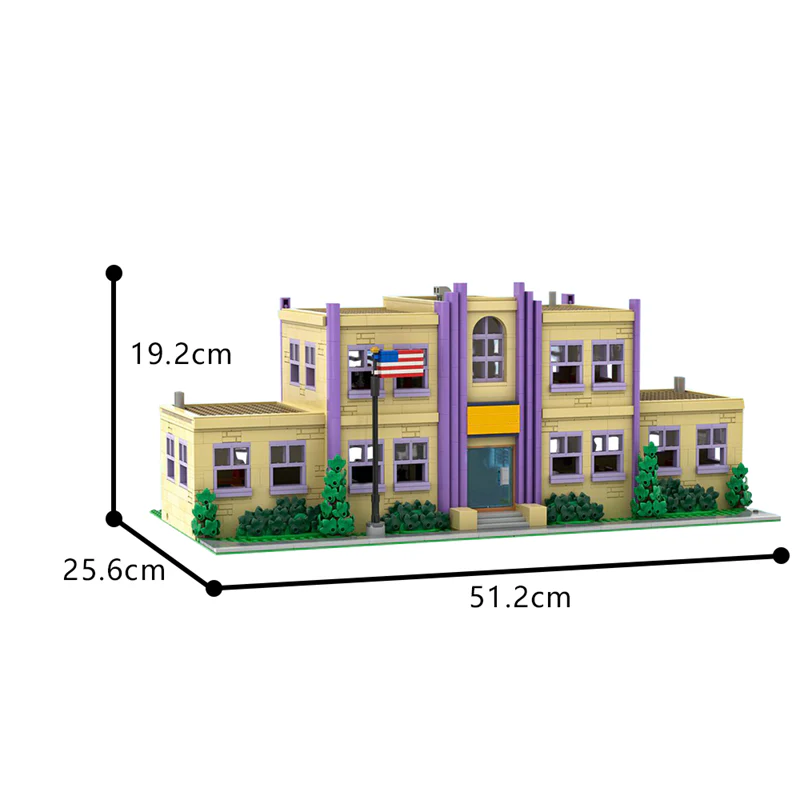 GOBRICKS MOC 177723 Modular Springfield Elementary School - YWOBB