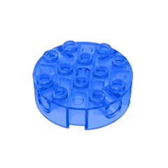 GOBRICKS GDS-951 Brick, Round 4 x 4 with 4 Side Pin Holes and Center Axle Hole - YWOBB