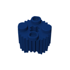 GOBRICKS GDS-748  Round 2 x 2 with Axle Hole and Grille / Fluted Profile - YWOBB