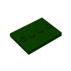 GOBRICKS GDS-980 Modified 3 x 4 with 4 Studs in Center - YWOBB