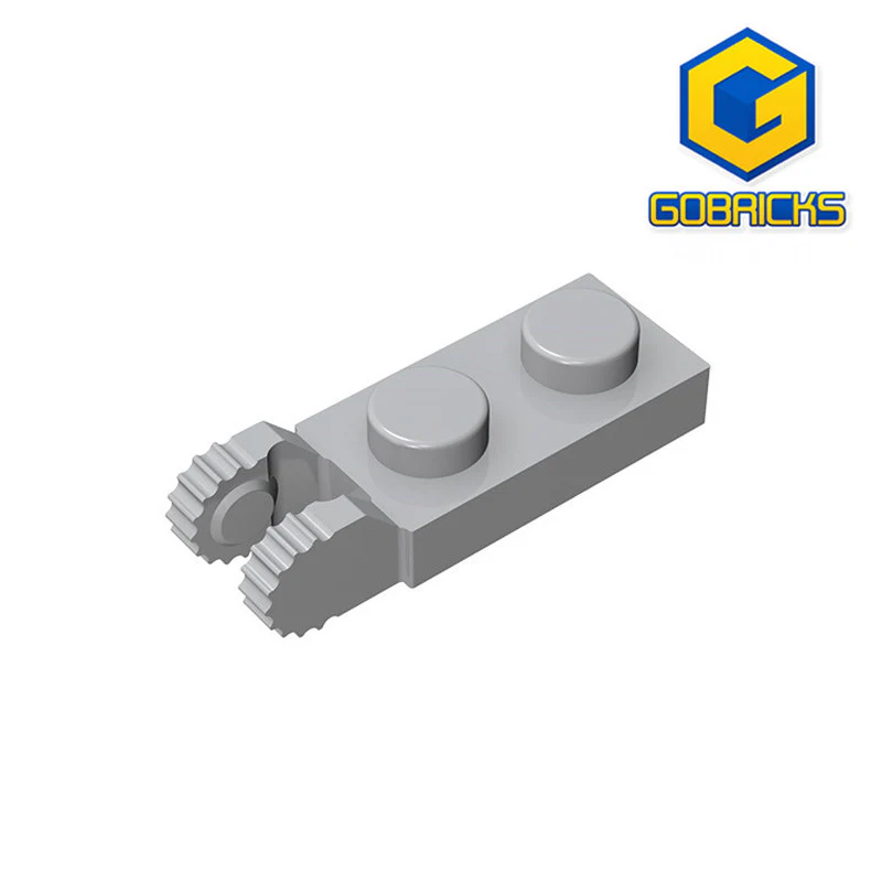 GOBRICKS GDS-821 Hinge Plate 1 x 2 Locking with 2 Fingers on End - YWOBB