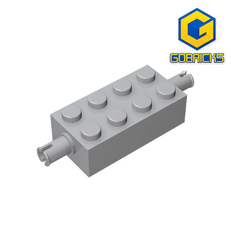 GOBRICKS GDS-955 Brick, Modified 2 x 4 with Pins - YWOBB