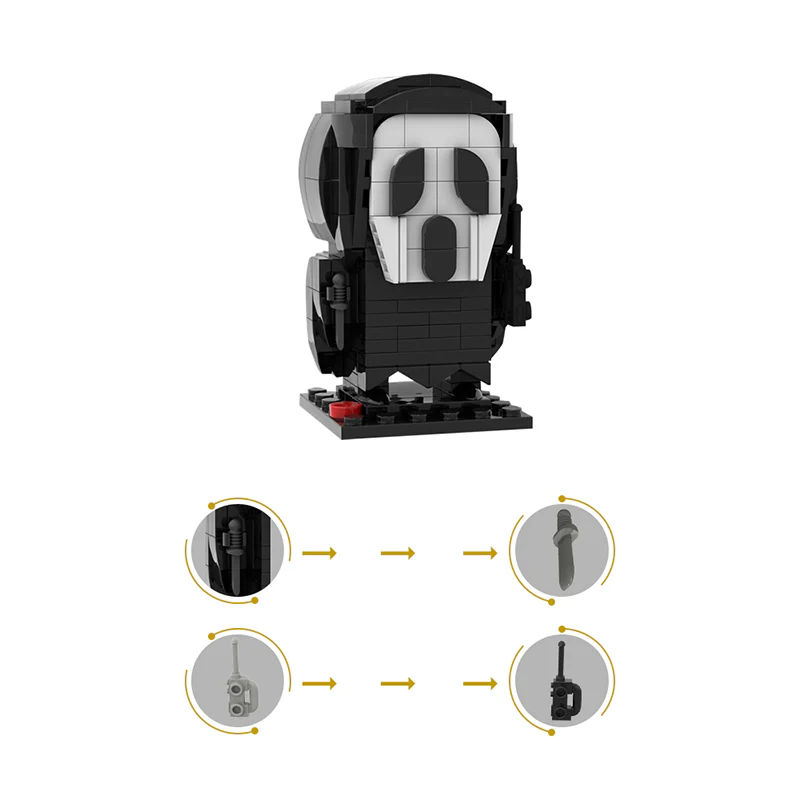 GOBRICKS MOC 54586 Scream Movie Mask Halloween Brickheadz - YWOBB