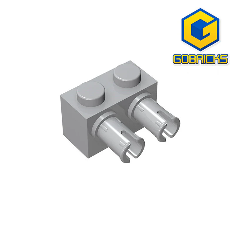 GOBRICKS GDS-957 Brick, Modified 1 x 2 with Pins - YWOBB