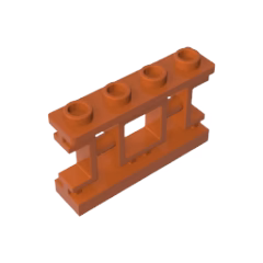 GOBRICKS GDS-M425 Fence 1 x 4 x 2 Ornamental Asian Lattice with Square and 4 Studs - YWOBB