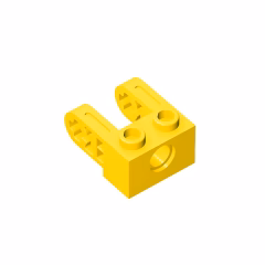 GOBRICKS GDS-1073 Brick 1 x 2 with Hole and Dual Liftarm Extensions - YWOBB