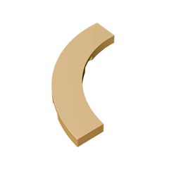 GOBRICKS GDS-1276 Round Corner 4 x 4 Macaroni Wide - YWOBB