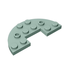 GOBRICKS GDS-705  Round Half 3 x 6 with 1 x 2 Cutout - YWOBB