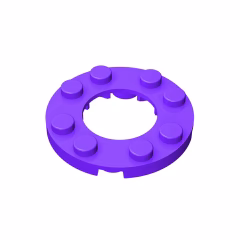 GOBRICKS GDS-842  Round 4 x 4 with 2 x 2 Round Open Center - YWOBB