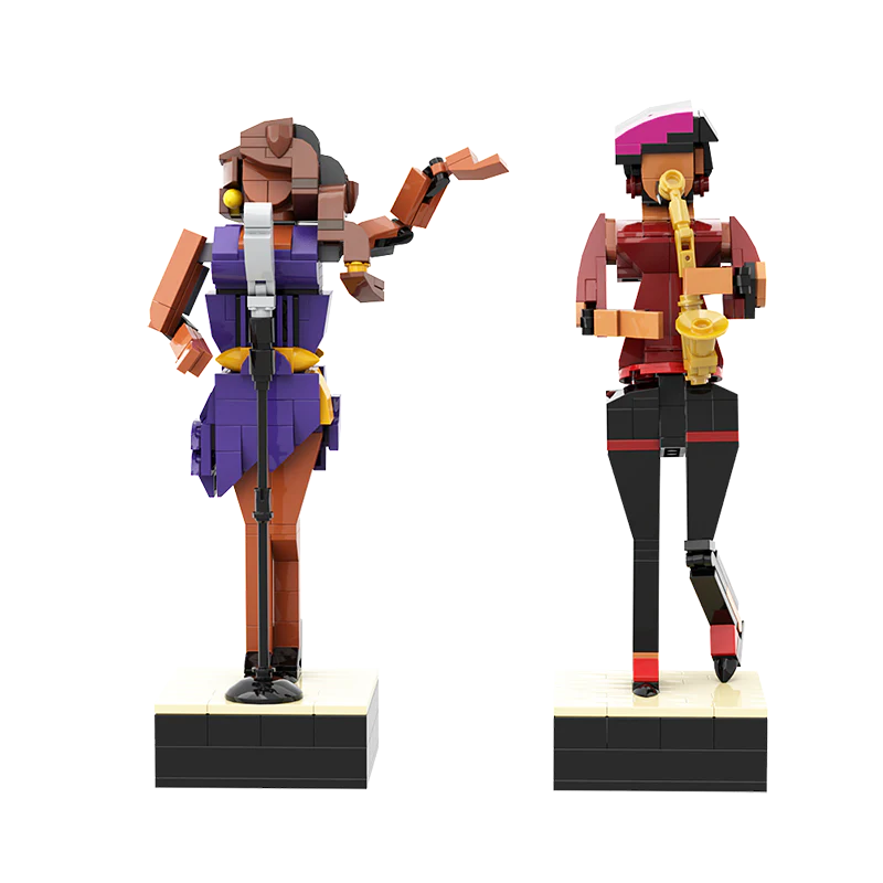 GOBRICKS MOC A0874 Blue Brick Jazz Club - YWOBB