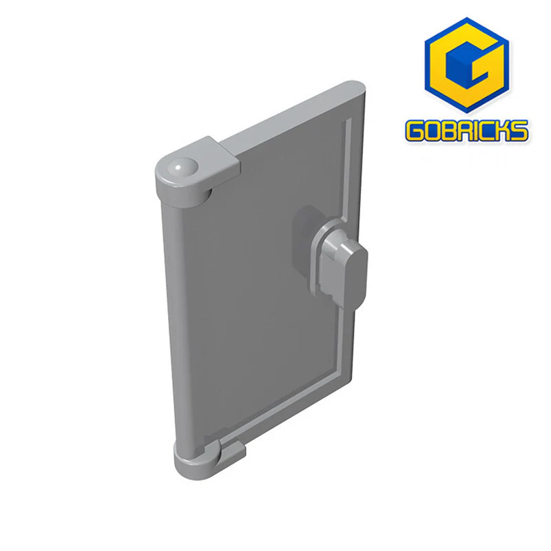 GOBRICKS GDS-793 Door 1 x 2 x 3 with Vertical Handle, Mold for Tabless Frames - YWOBB