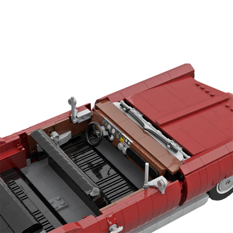 GOBRICKS MOC 159333 Pontiac Bonneville 1966 Dark Red - YWOBB
