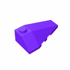 GOBRICKS GDS-754 Wedge 4 x 2 Triple Right - YWOBB