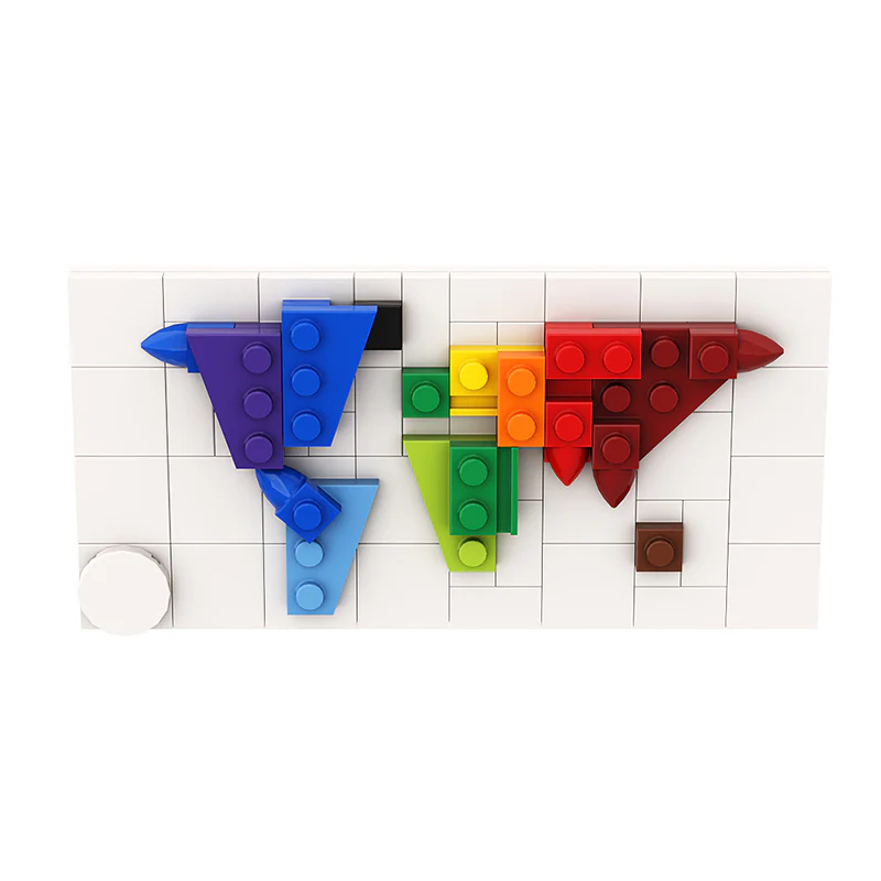 GOBRICKS MOC A0958 A miniature map of the world - YWOBB