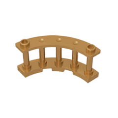 GOBRICKS GDS-880 Fence 4 x 4 x 2 Quarter Round Spindled with 2 Studs - YWOBB