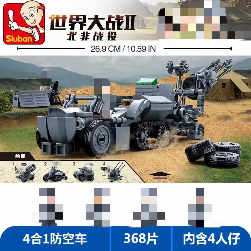 SLUBAN M38-B0681 German Armored Vehicle  4 in 1 - YWOBB