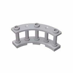 GOBRICKS GDS-1166 Fence 4 x 4 x 2 Quarter Round Spindled with 3 Studs - YWOBB