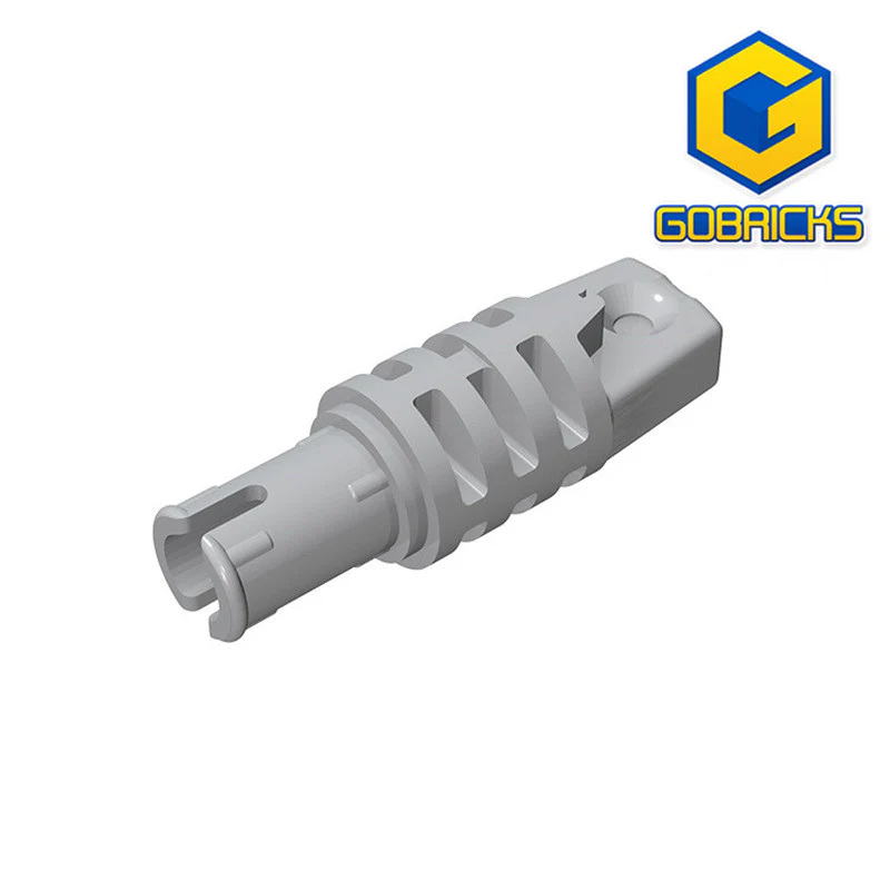 GOBRICKS GDS-1143 Hinge Cylinder 1 x 3 Locking with 1 Finger and Pin with Round Hole and Friction Ridges on Ends - YWOBB