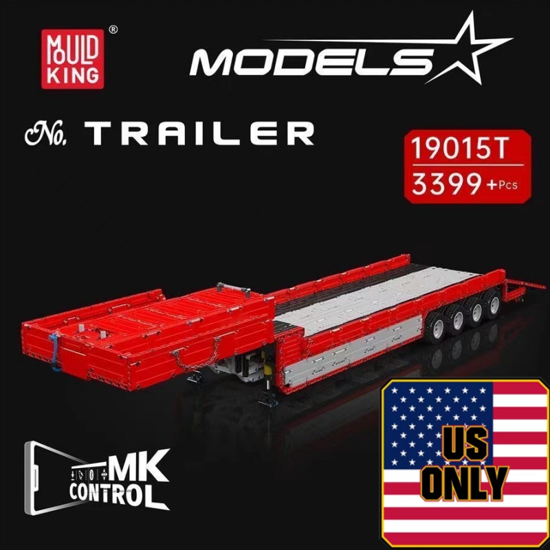 Mould King 19015T LOWBOY-Trailer compatible with Lucio's Tractor Truck OVP US Warehouse Version - YWOBB