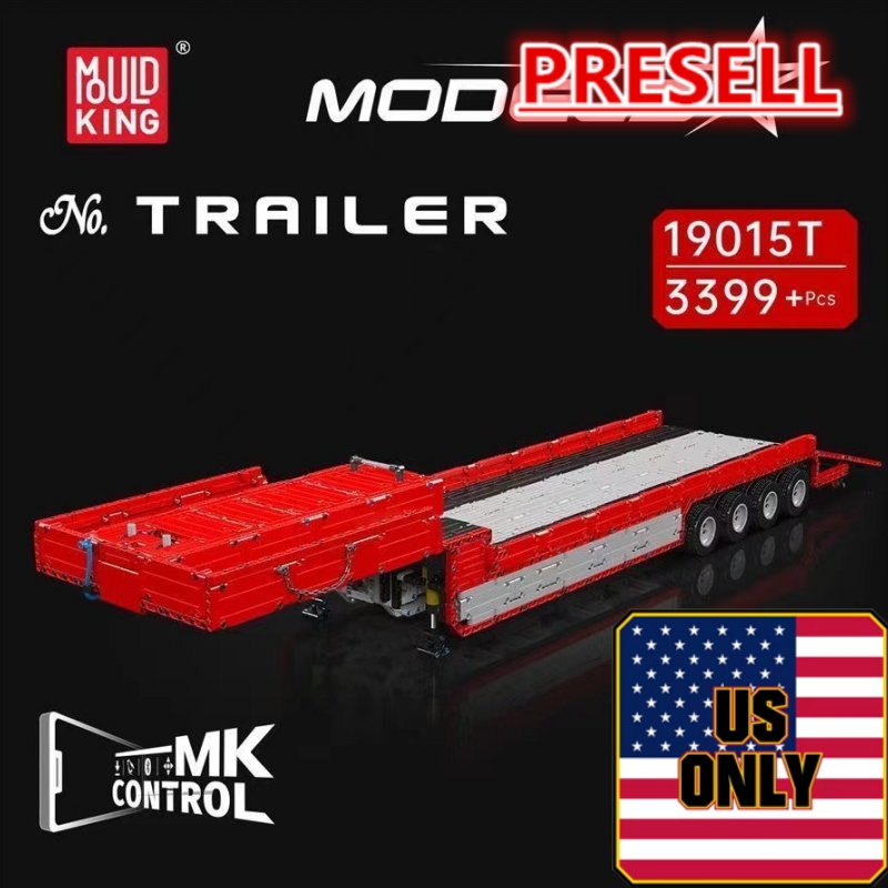 Mould King 19015T LOWBOY-Trailer compatible with Lucio's Tractor Truck OVP US Warehouse Version - YWOBB
