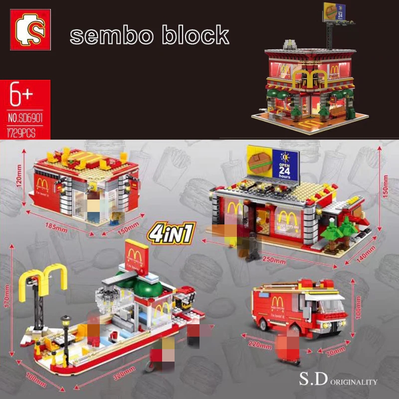 Sembo SD 6901 4 in 1 McDonald with light and USD connecter - YWOBB