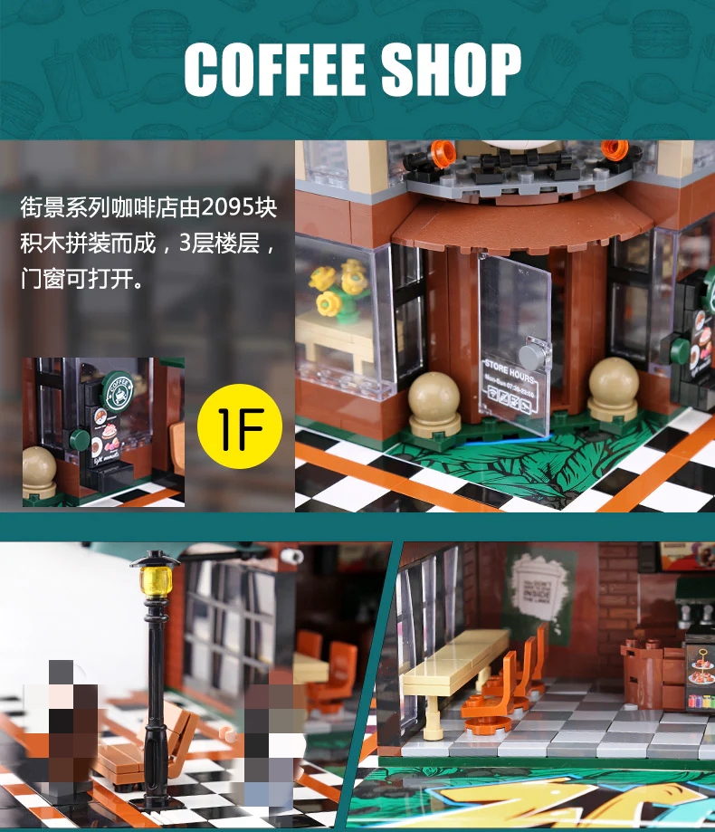 SEMBO 601093 Coffee Shop with LED lights - YWOBB