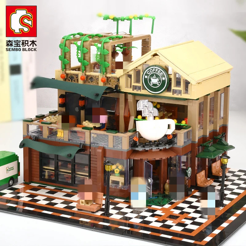 SEMBO 601093 Coffee Shop with LED lights - YWOBB