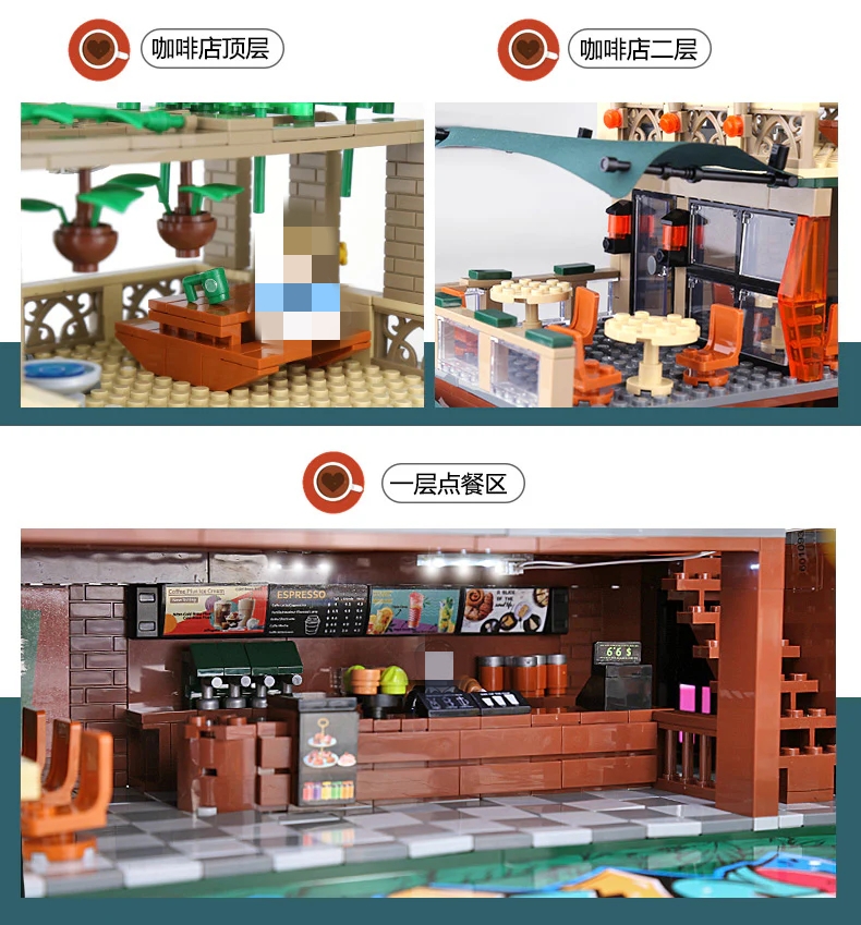 SEMBO 601093 Coffee Shop with LED lights - YWOBB