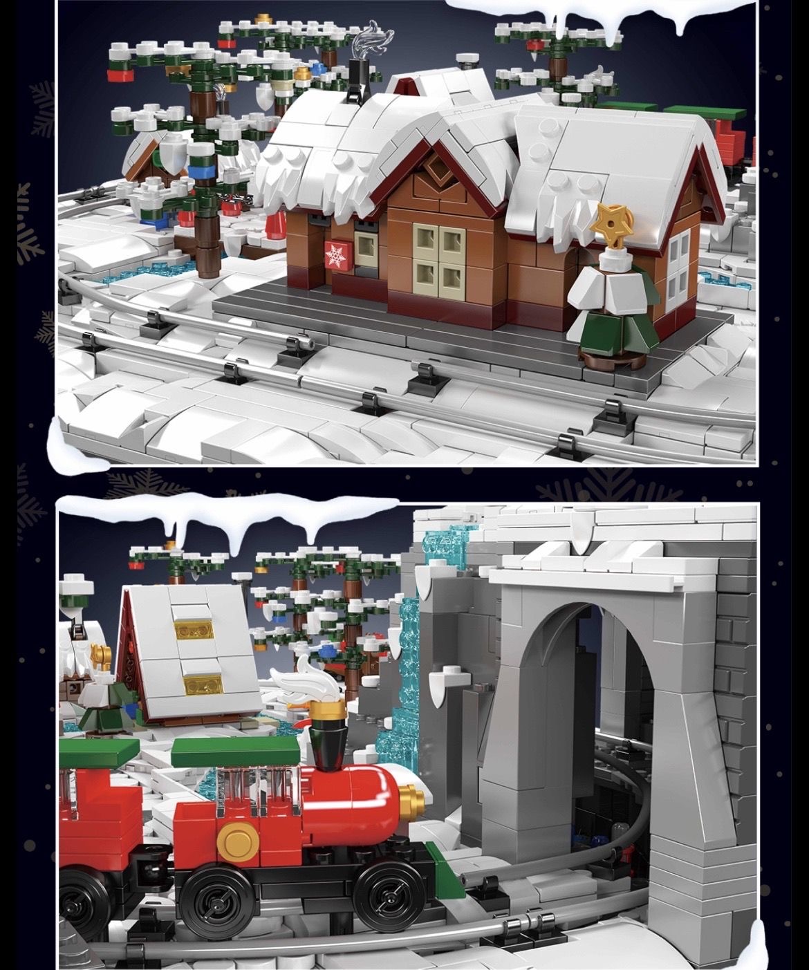 Mould King 12029 Christmas Train Fun Park - YWOBB