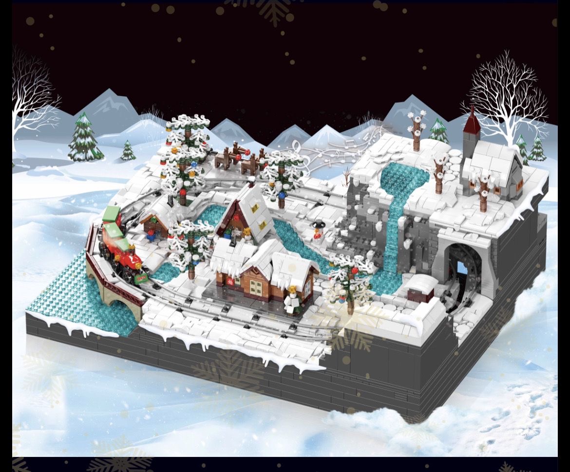 Mould King 12029 Christmas Train Fun Park - YWOBB