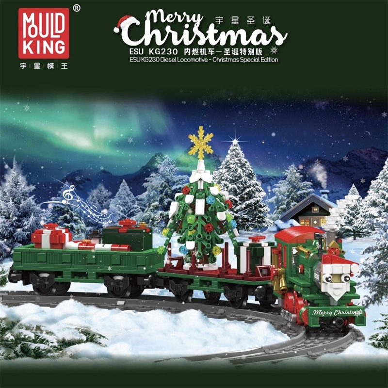 Mould King 12039 Christmas special edition train ESU KG230 diesel locomotive - YWOBB
