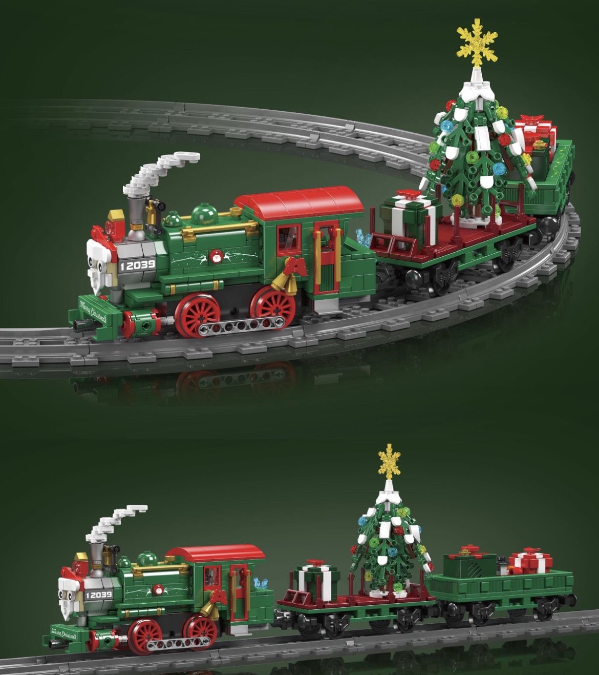 Mould King 12039 Christmas special edition train ESU KG230 diesel locomotive - YWOBB
