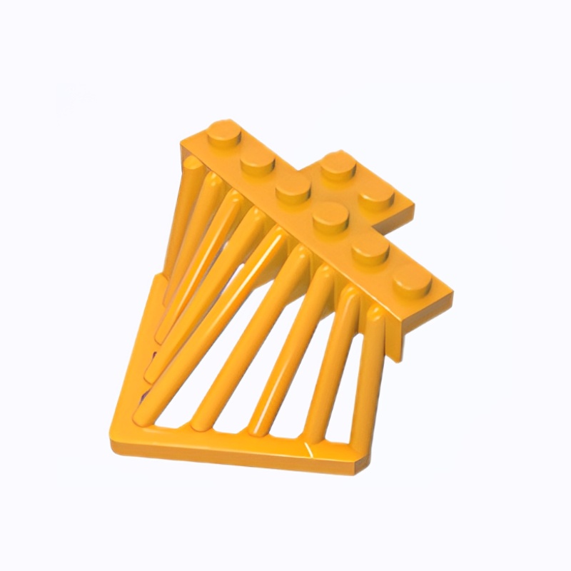 GOBRICKS GDS-M278 Train Cow Catcher 2 x 6 with Sloped Bars - YWOBB